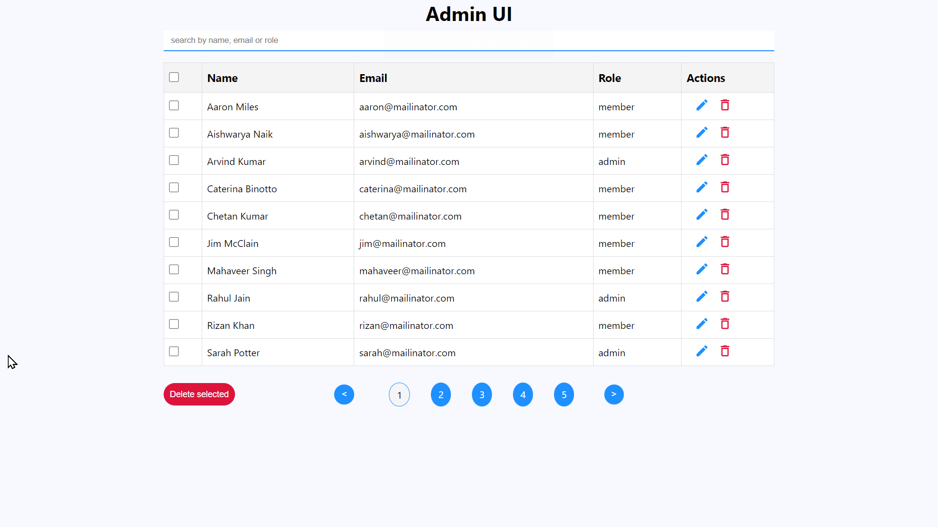 Admin UI