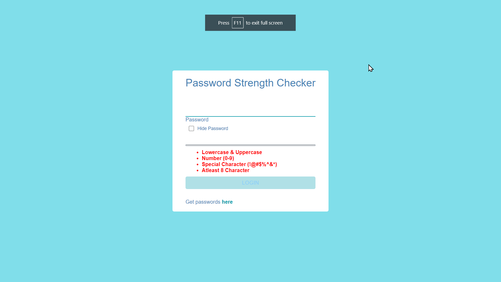 Password Strength Checker
